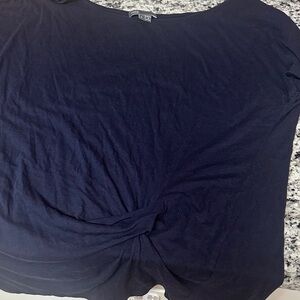 Elegant Navy Blue Women's Top asymmetrical